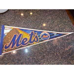 Vintage 1999‎ New York Mets Felt Pennant 12"x30" Excellent Condition